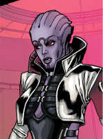 Aria T'Loak as seen in Mass Effect: Redemption.